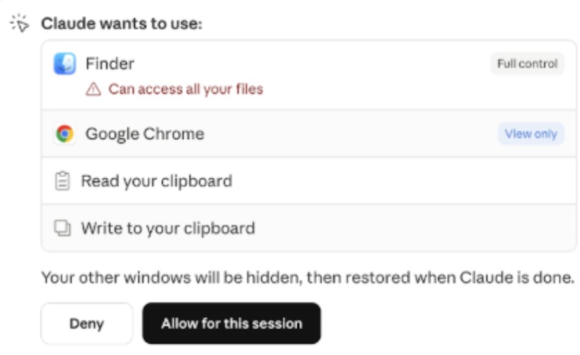 While you may limit access permissions to ‘view only’ as opposed to ‘full control’, the agent navigates the screen by tak